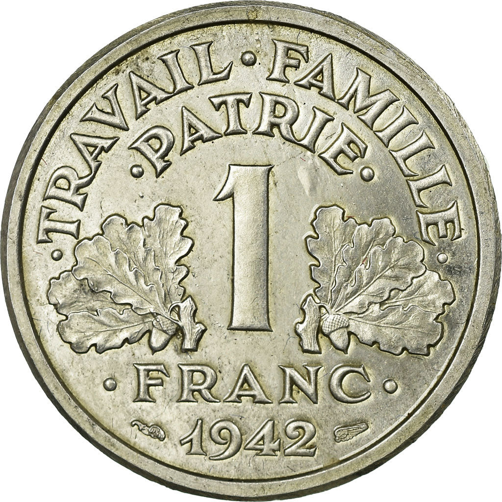 Coin, France, Bazor, Franc, 1942, Essai-Piéfort, AU(55-58), Aluminum