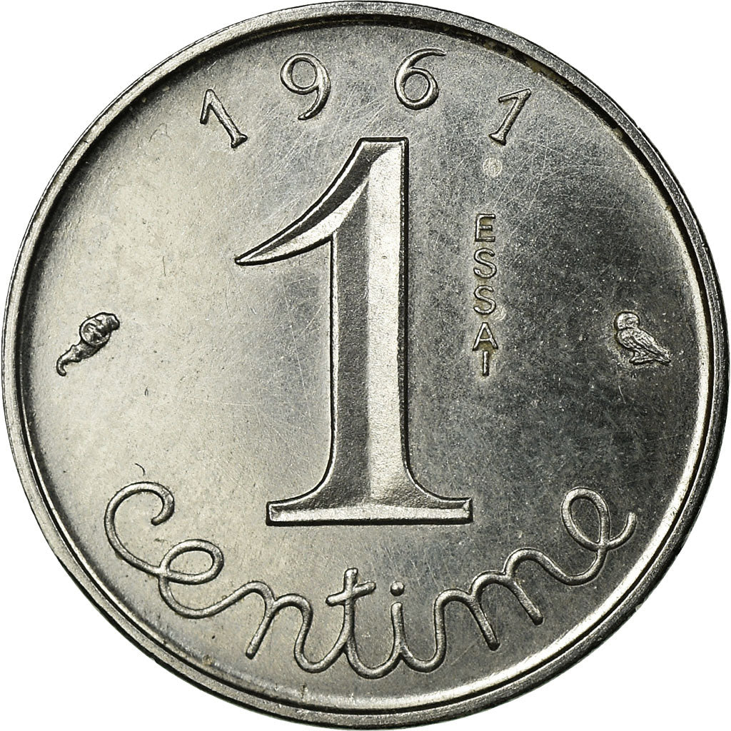 Coin, France, Épi, Centime, 1961, Paris, ESSAI, MS(63), Chrome-Steel, KM:E103