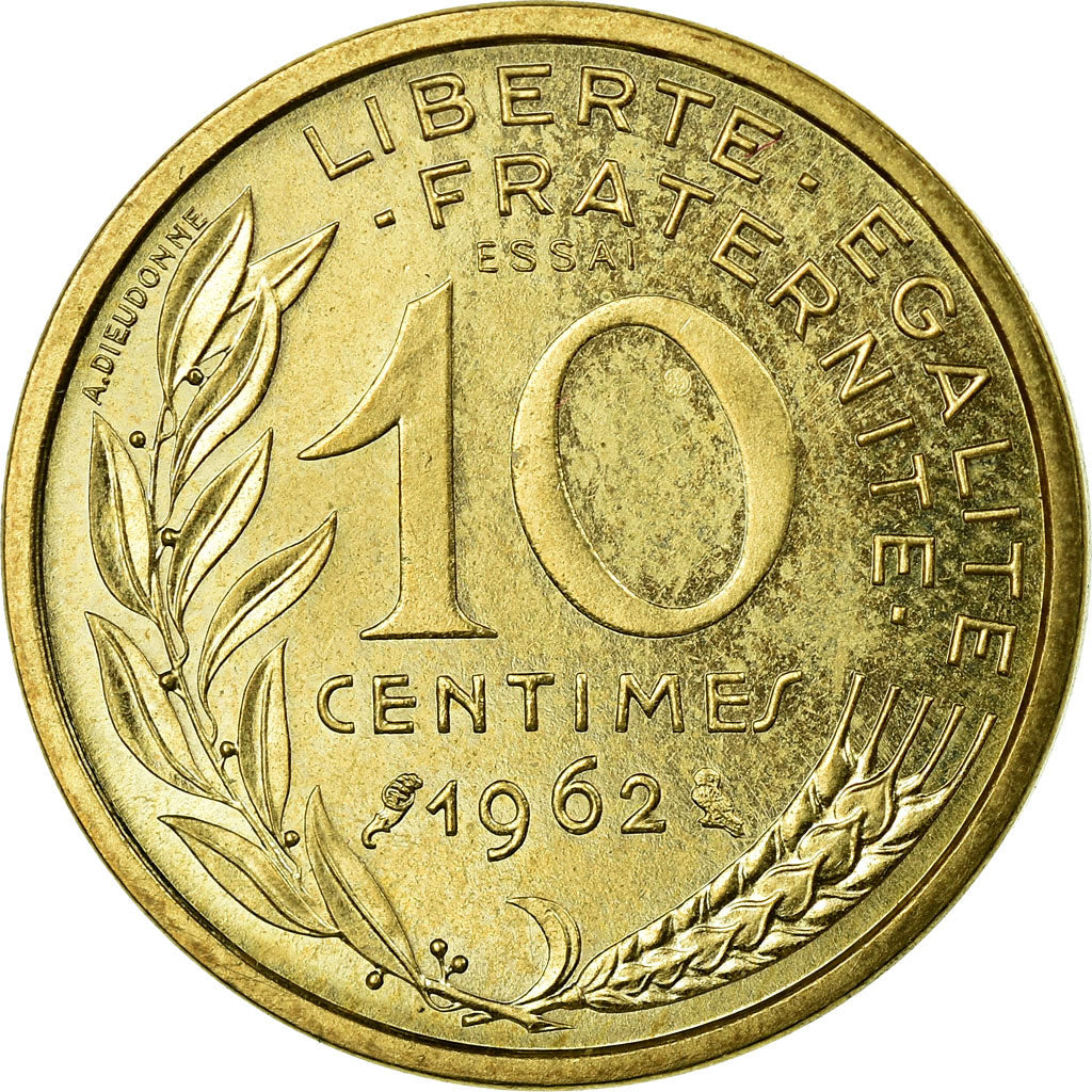 Coin, France, Marianne, 10 Centimes, 1962, Paris, ESSAI, MS(63)