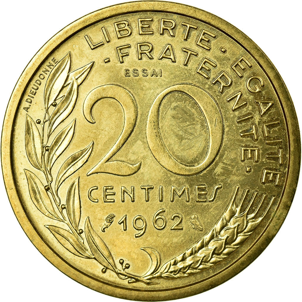 Coin, France, Marianne, 20 Centimes, 1962, Paris, ESSAI, MS(65-70)