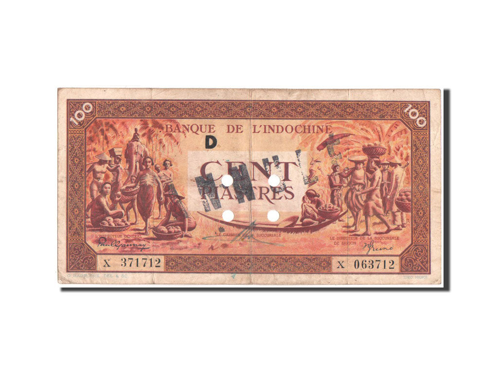 Banknote, FRENCH INDO-CHINA, 100 Piastres, 1942, KM:73, VF(20-25)