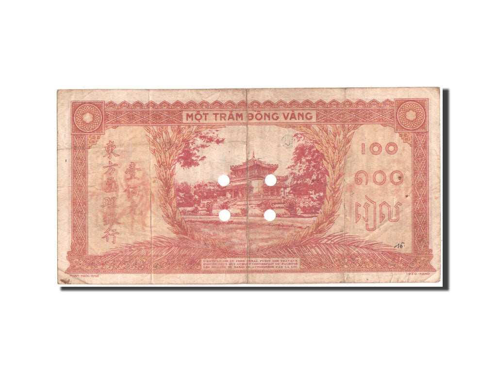 Banknote, FRENCH INDO-CHINA, 100 Piastres, 1942, KM:73, VF(20-25)