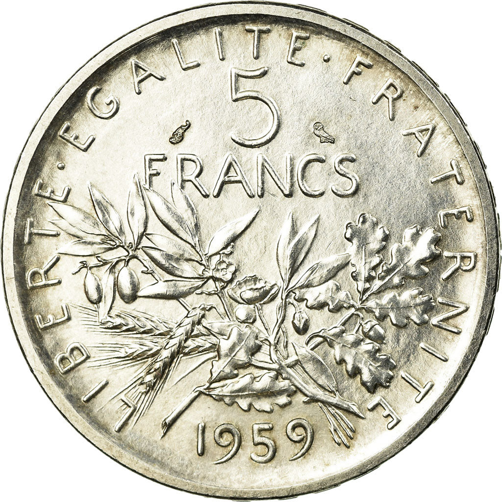 Coin, France, Semeuse, 5 Francs, 1959, Paris, ESSAI, MS(63), Silver, KM:E101