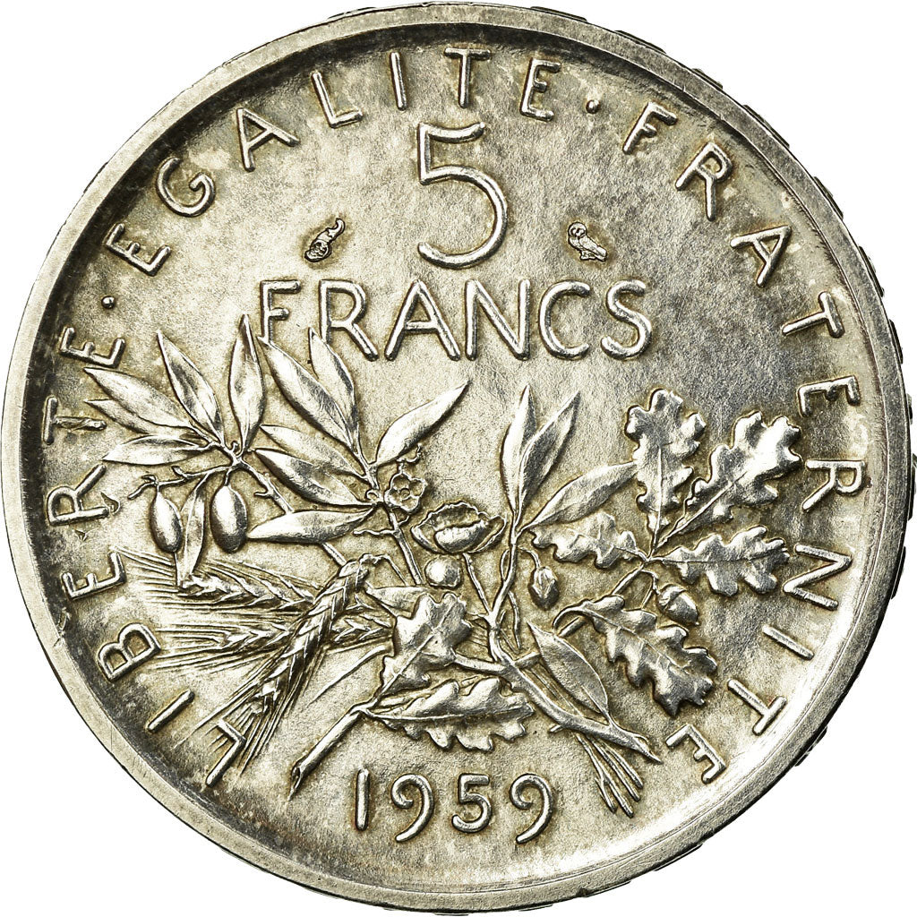 Coin, France, Semeuse, 5 Francs, 1959, Paris, ESSAI, MS(63), Silver, KM:E101