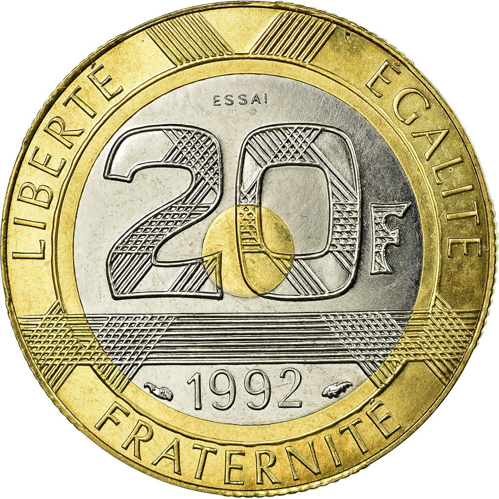 Coin, France, Mont Saint Michel, 20 Francs, 1992, Paris, ESSAI, MS(63)