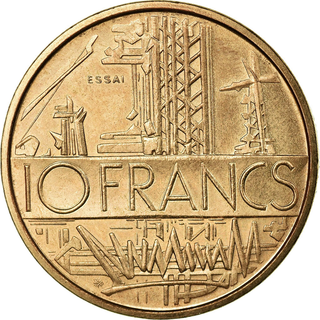 Coin, France, Mathieu, 10 Francs, 1974, Paris, ESSAI, MS(63), Nickel-brass