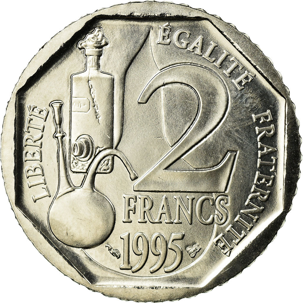 Coin, France, Pasteur, 2 Francs, 1995, Paris, ESSAI, MS(63), Nickel, KM:1119