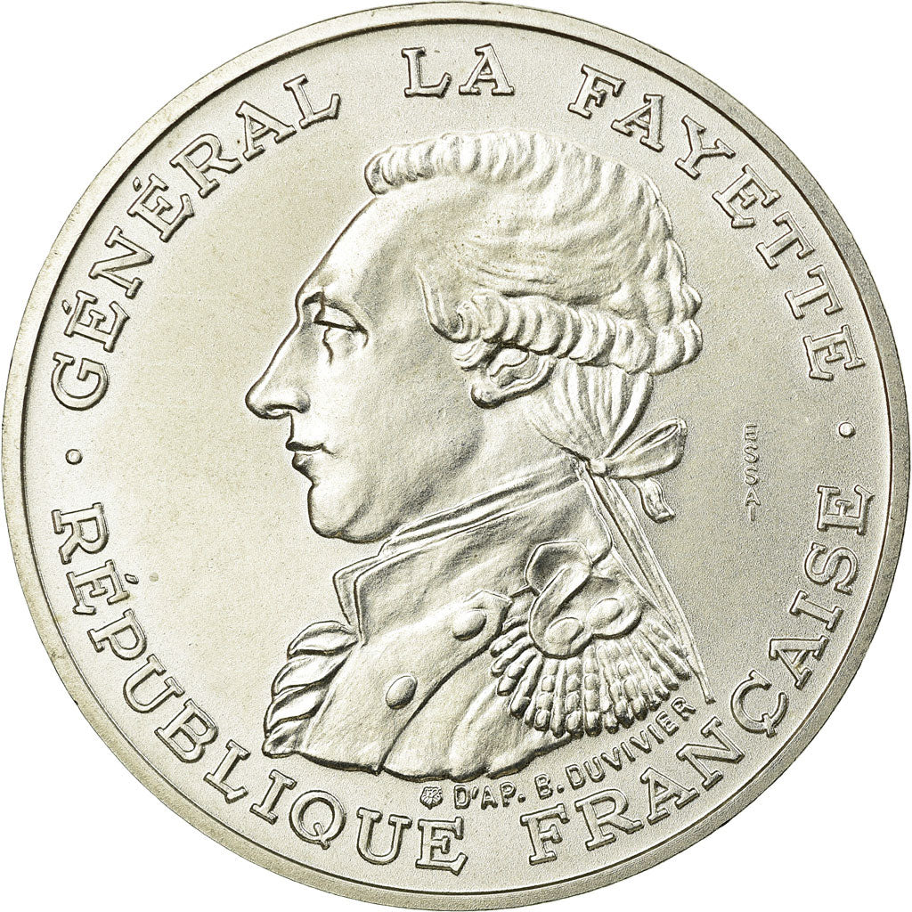 Monnaie, France, La Fayette, 100 Francs, 1987, Pessac, ESSAI, SPL, Argent