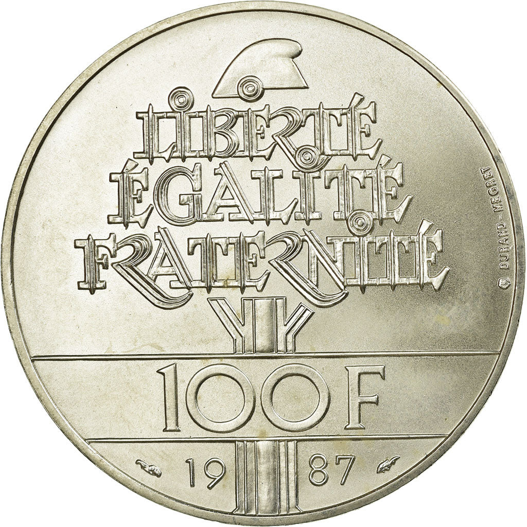 Monnaie, France, La Fayette, 100 Francs, 1987, Pessac, ESSAI, SPL, Argent