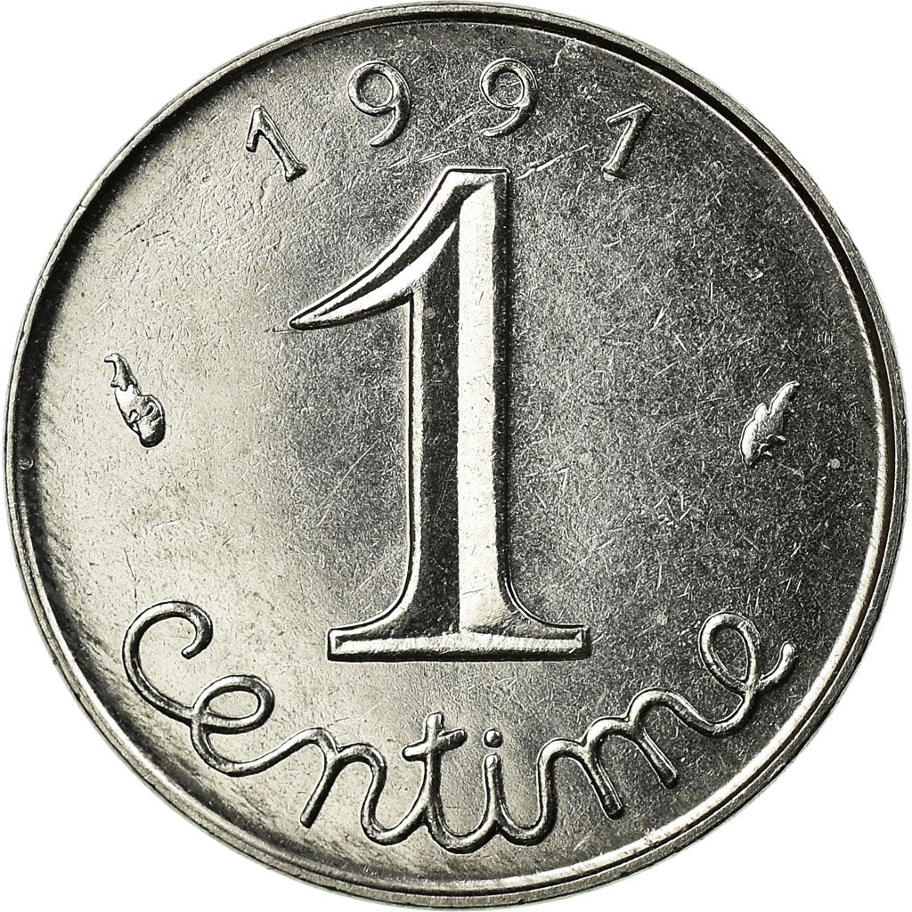 Coin, France, Épi, Centime, 1991, Paris, Frappe Monnaie, MS(63), Stainless