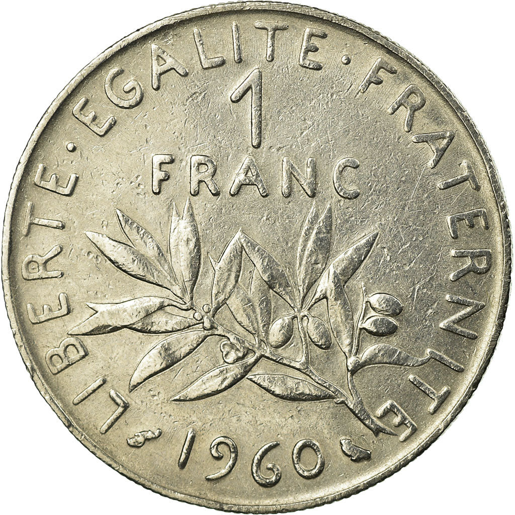 Monnaie, France, Semeuse, Franc, 1960, Paris, Frappe médaille, TTB, Nickel