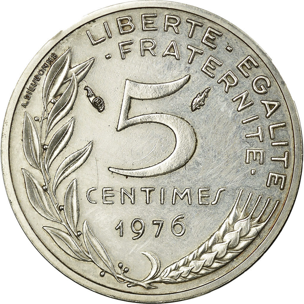 Coin, France, Marianne, 5 Centimes, 1976, Piéfort, AU(55-58), Silver, KM:P543