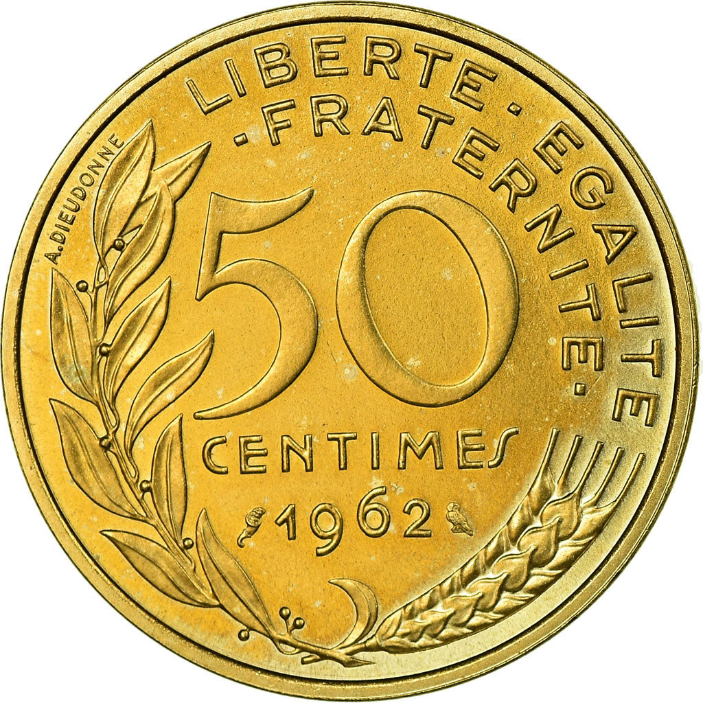 Coin, France, Marianne, 50 Centimes, 1962, Piéfort, MS(63), Aluminum-Bronze