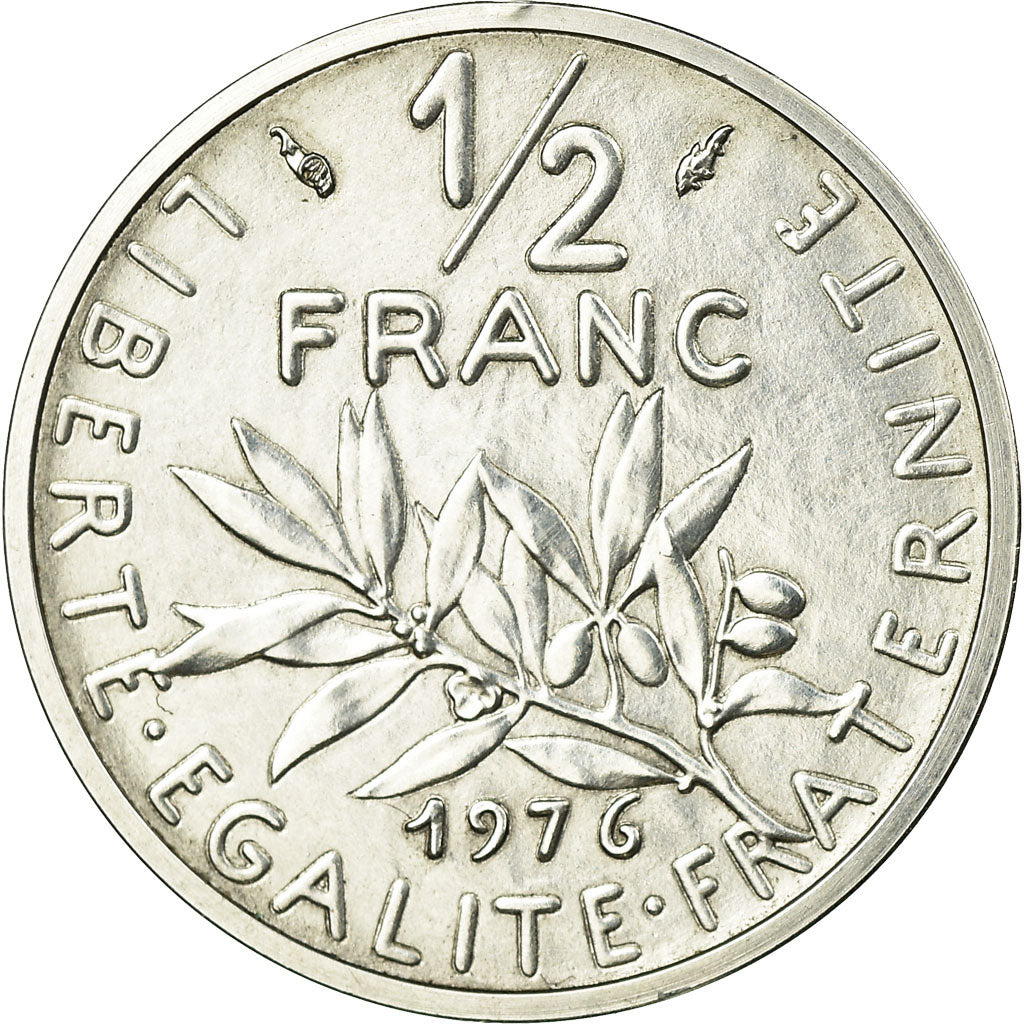 Moneta, Francia, Semeuse, 1/2 Franc, 1976, Piéfort, SPL-, Argento, KM:P552