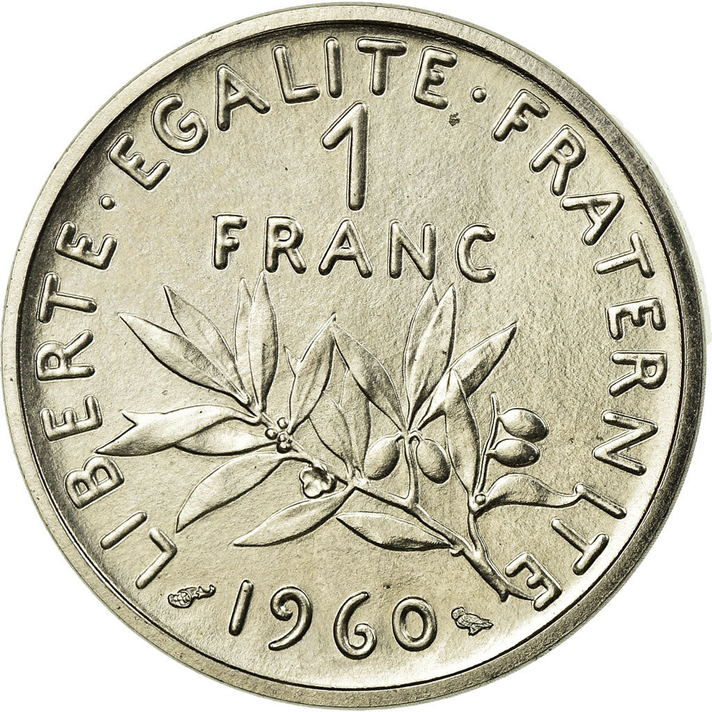Coin, France, Semeuse, Franc, 1960, Piéfort, MS(63), Nickel, KM:PE330