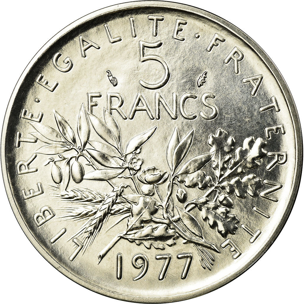 Coin, France, Semeuse, 5 Francs, 1977, Piéfort, MS(63), Nickel Clad