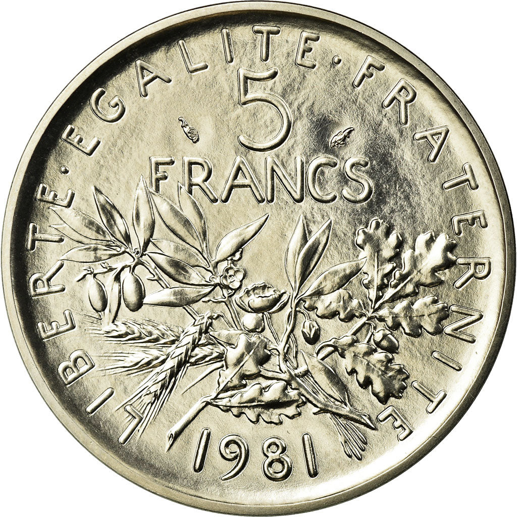Coin, France, Semeuse, 5 Francs, 1981, Piéfort, MS(63), Nickel Clad