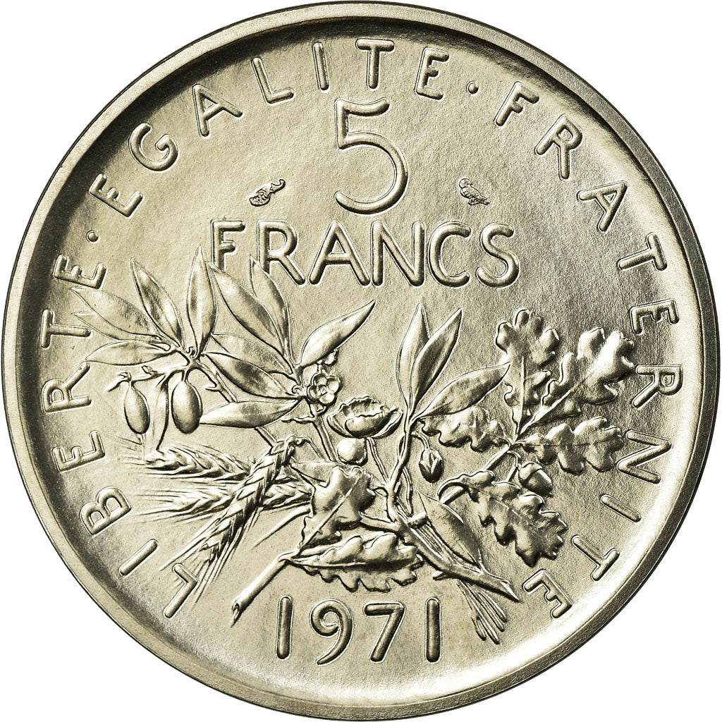 Coin, France, Semeuse, 5 Francs, 1971, Piéfort, MS(63), Nickel Clad