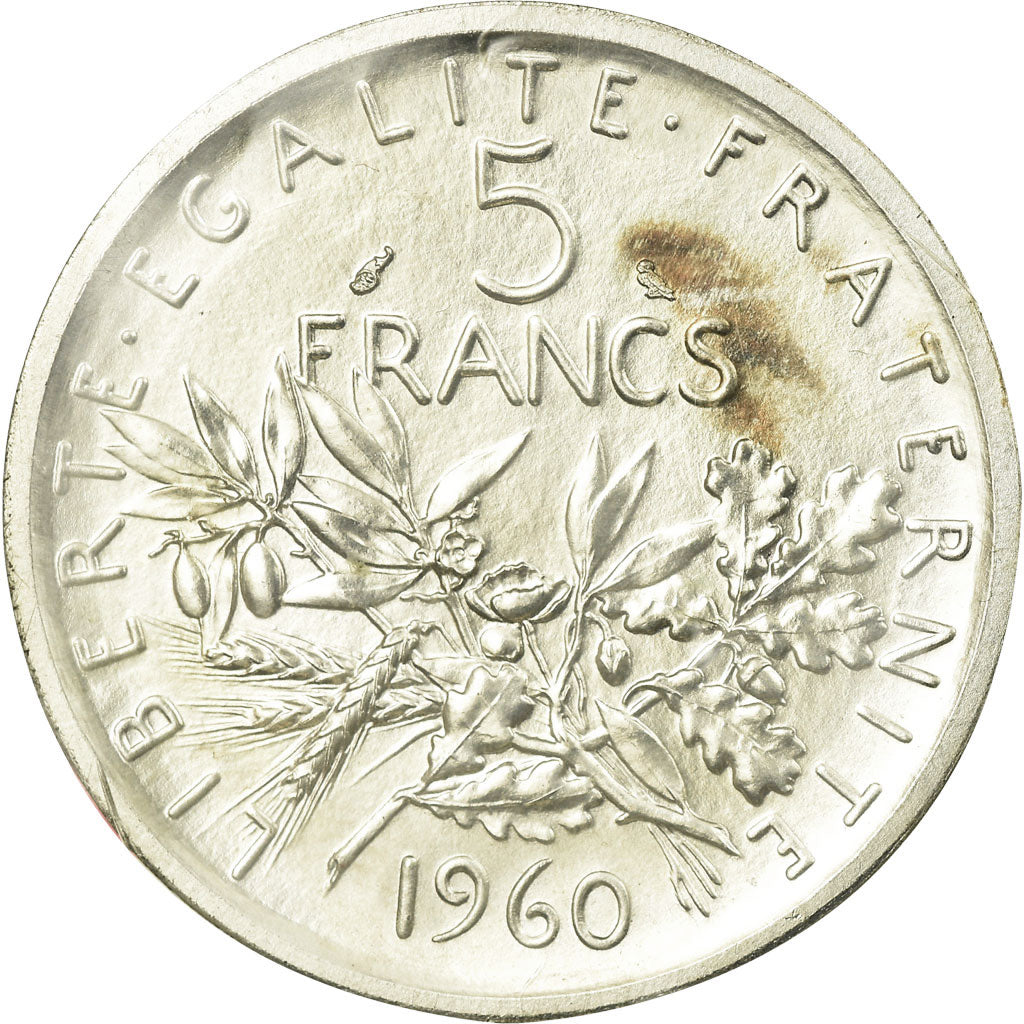 Coin, France, Semeuse, 5 Francs, 1960, Piéfort, MS(63), Silver, KM:PE331