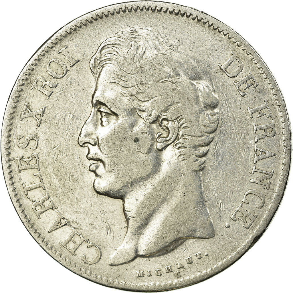 Münze, Frankreich, Charles X, 5 Francs, 1827, Bayonne, S+, Silber, KM:728.8