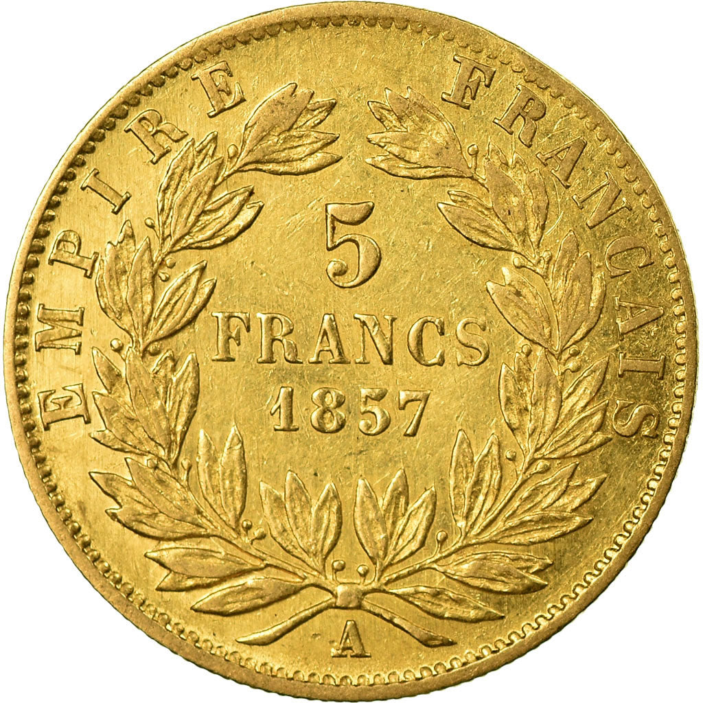 Munten, Frankrijk, Napoleon III, Napoléon III, 5 Francs, 1857, Paris, FR+