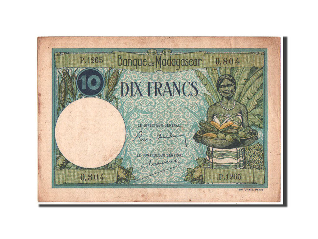 Madagascar, 10 Francs, 1937, KM:36