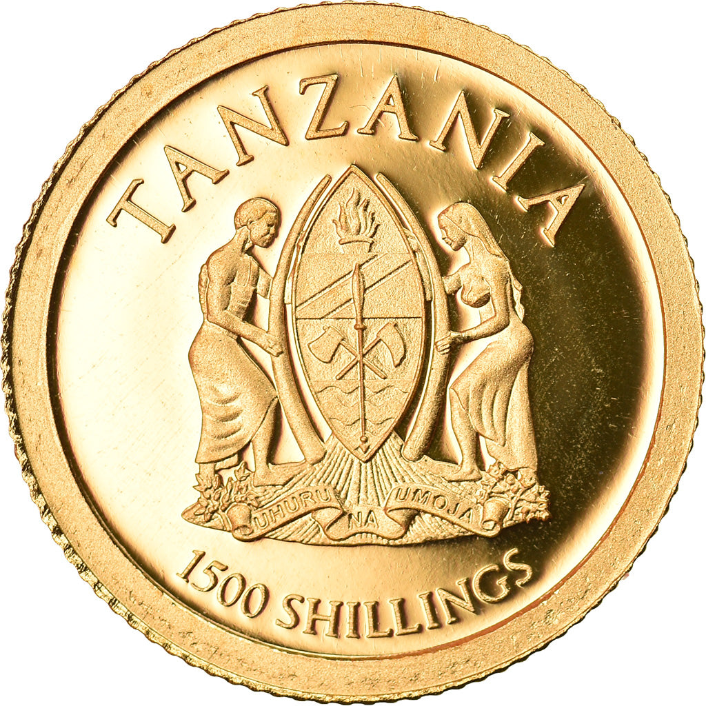 Coin, Tanzania, 1500 shillings, 2014, MS(65-70), Gold, KM:62