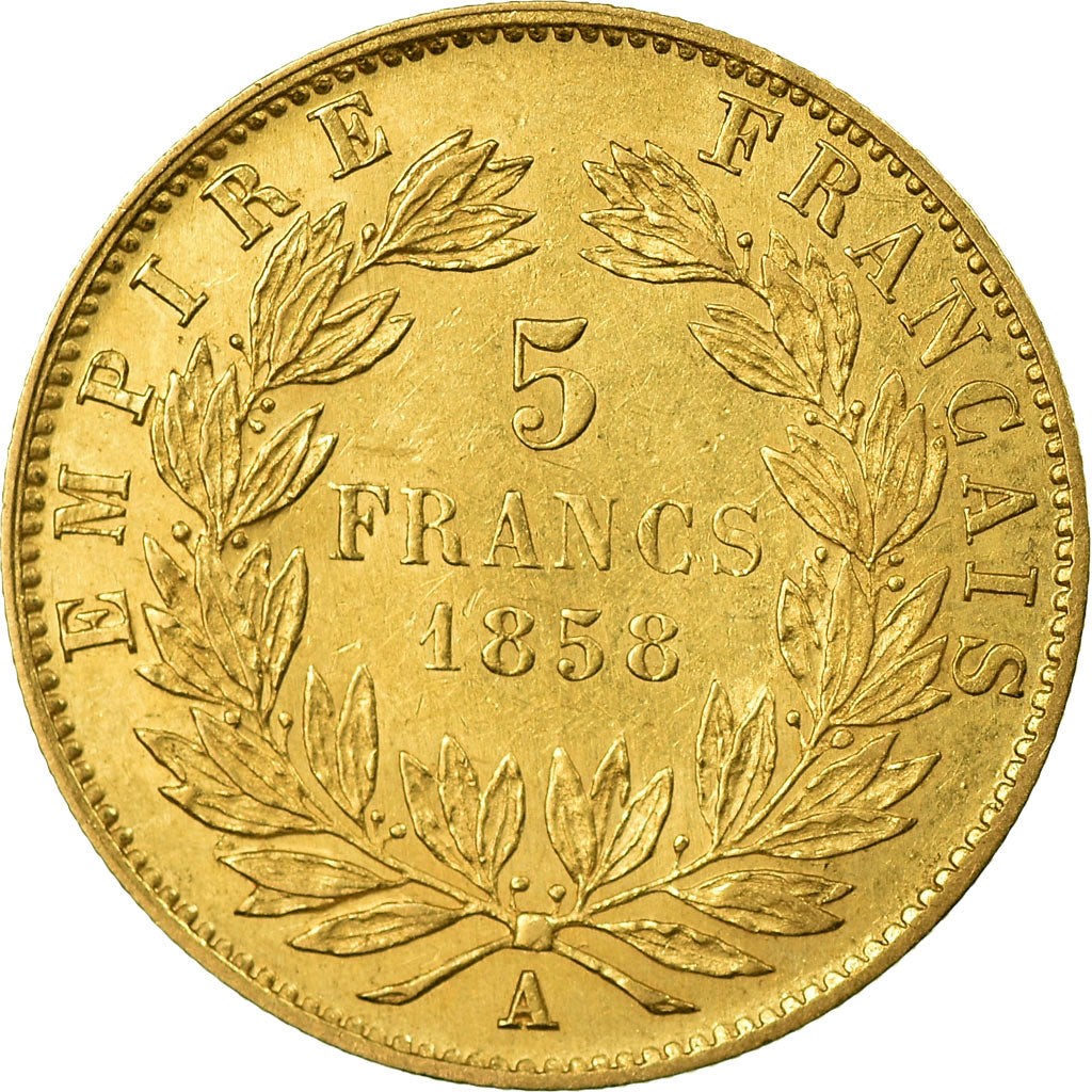 Coin, France, Napoleon III, Napoléon III, 5 Francs, 1858, Paris, VF(30-35)