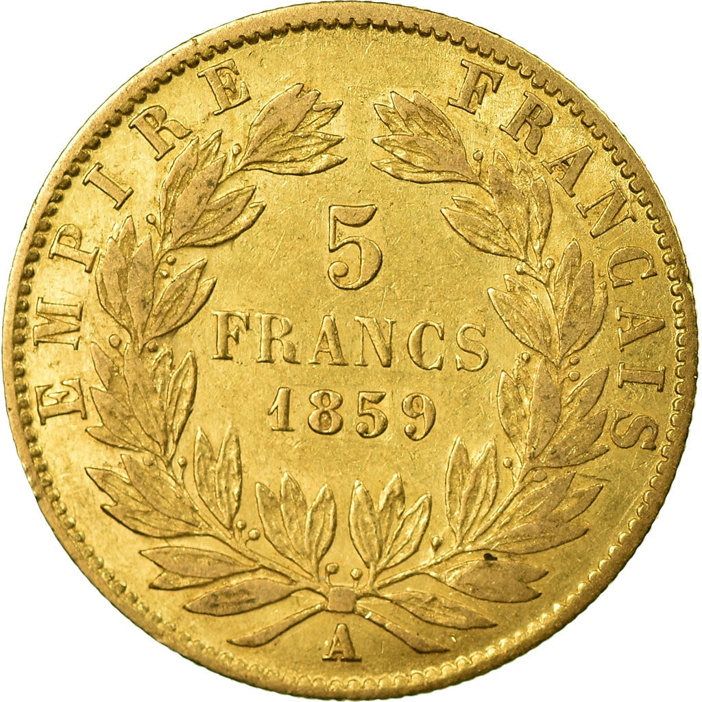 Munten, Frankrijk, Napoleon III, Napoléon III, 5 Francs, 1859, Paris, FR+