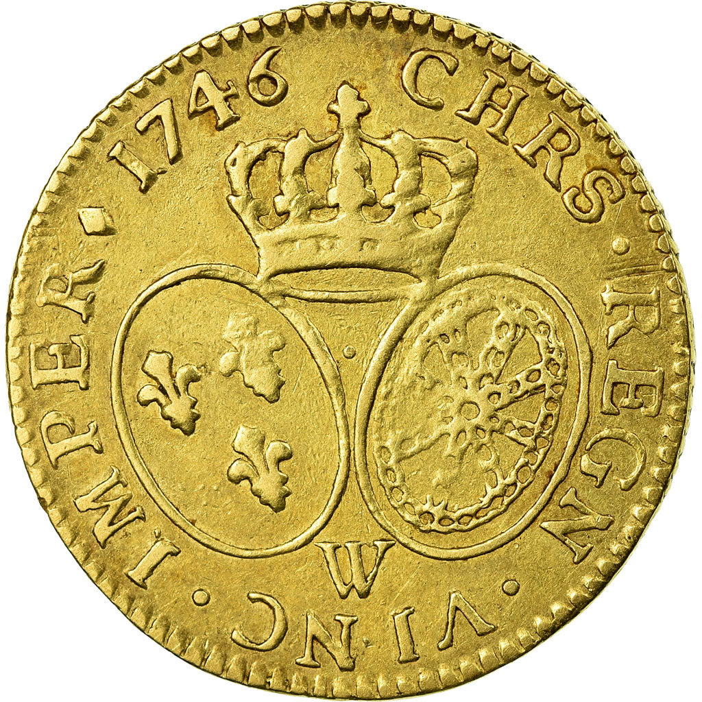 Monnaie, France, Louis XV, Louis d'or au bandeau, Louis d'Or, 1746, Lille, TTB