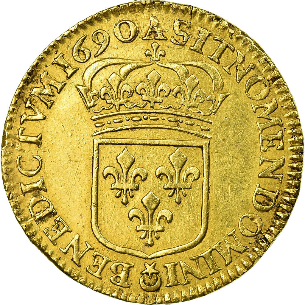 Moneda, Francia, Louis XIV, Louis d'or à l'écu, Louis d'Or, 1690, Paris, MBC