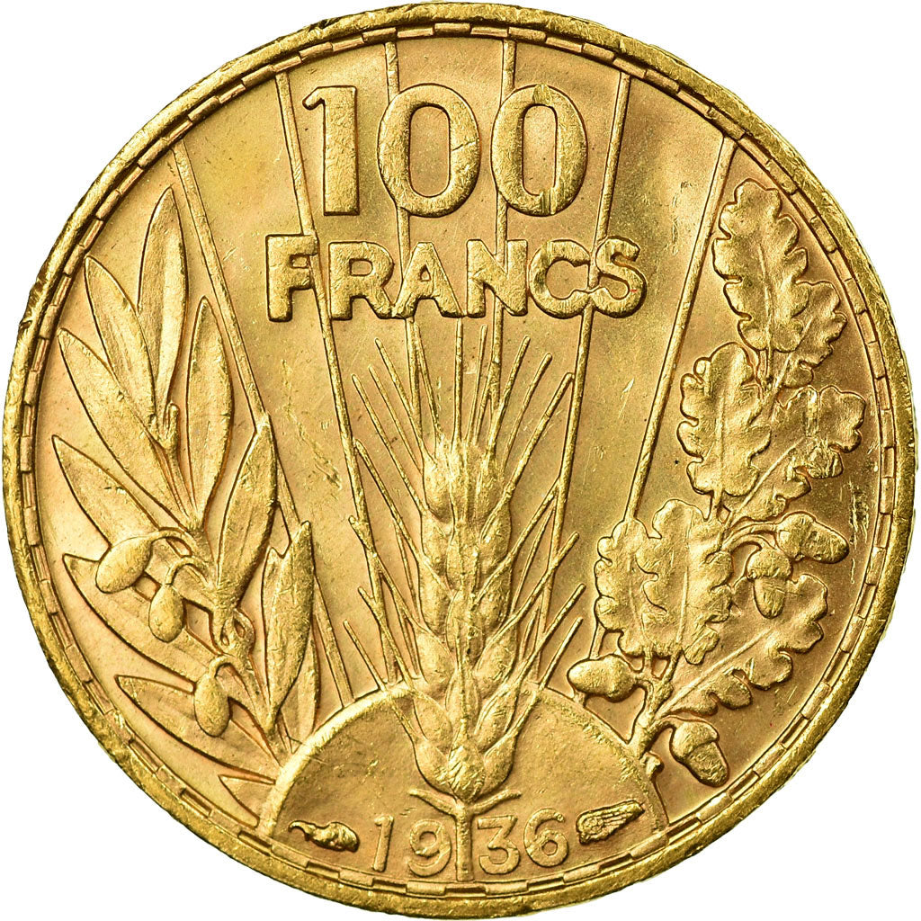 Coin, France, Bazor, 100 Francs, 1936, Paris, MS(63), Gold, KM:880