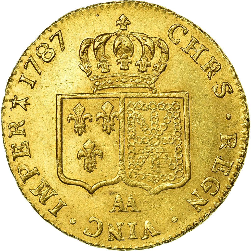 Monnaie, France, Louis XVI, Double louis d'or à la tête nue, 1787, Metz