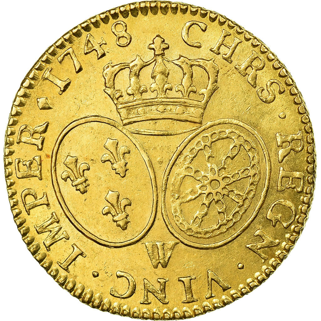Coin, France, Louis XV, Louis d'or au bandeau, Louis d'Or, 1748, Lille, MS(63)