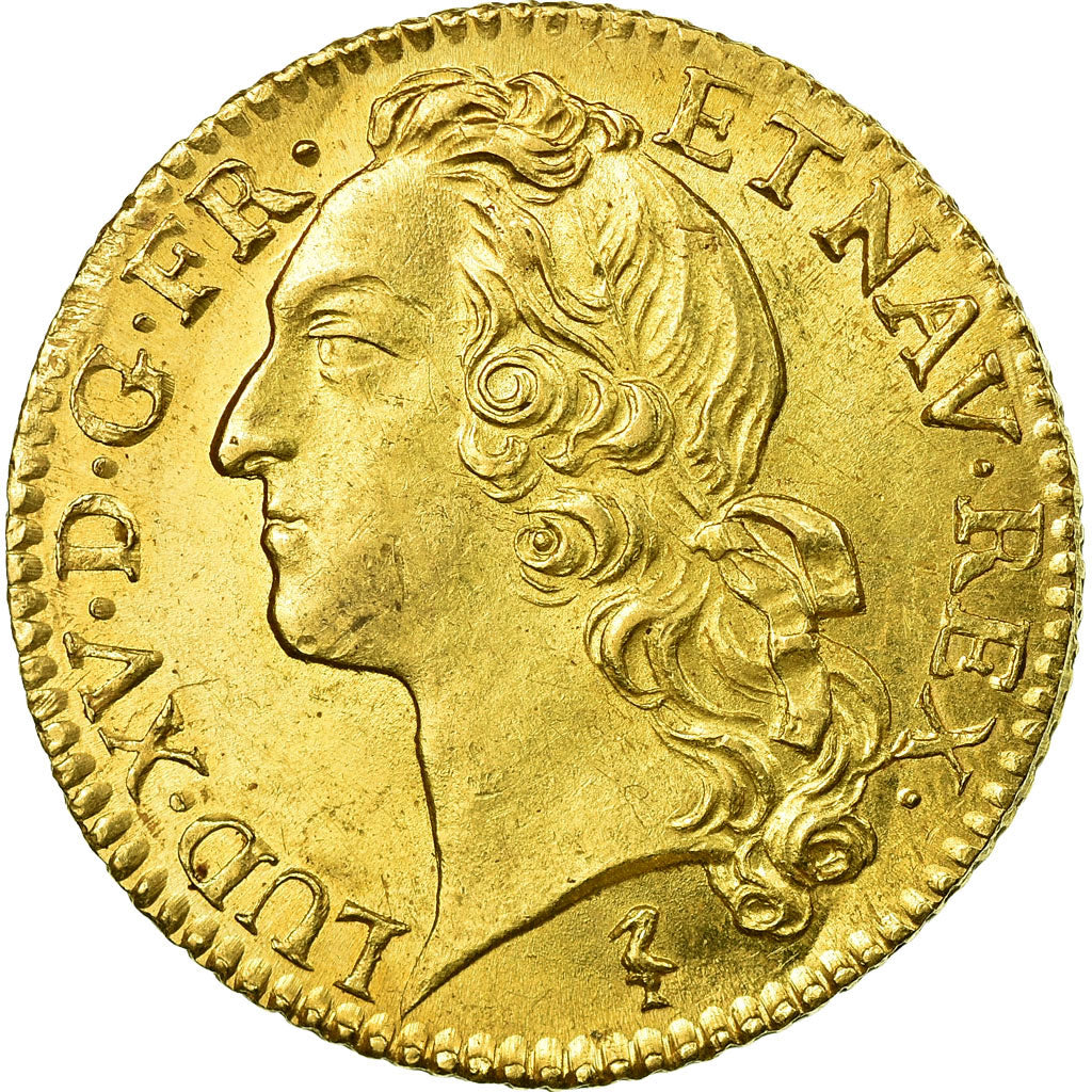 Moneta, Francja, Louis XV, Louis d'or au bandeau, Louis d'Or, 1748, Lille