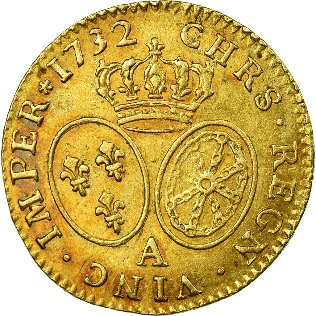 Monnaie, France, Louis XV, Louis d'or aux lunettes, Louis d'Or, 1732, Paris