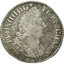 Coin, France, Louis XIV, 1/4 Écu aux palmes, Paris, EF(40-45), Silver