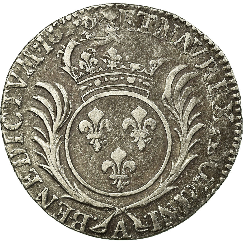 Coin, France, Louis XIV, 1/4 Écu aux palmes, Paris, EF(40-45), Silver