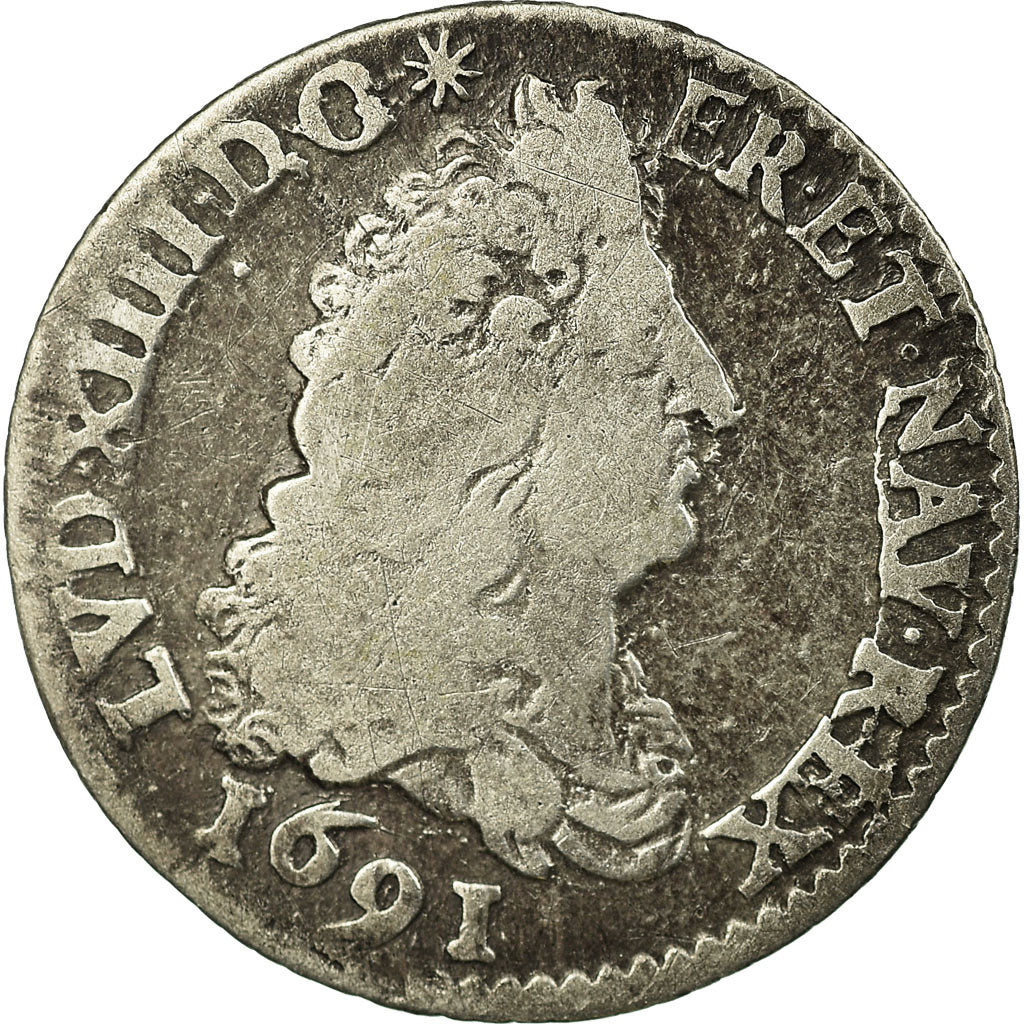 Coin, France, Louis XIV, 1/12 Écu aux 8 L, 1/12 ECU, 10 Sols, 1691, Paris