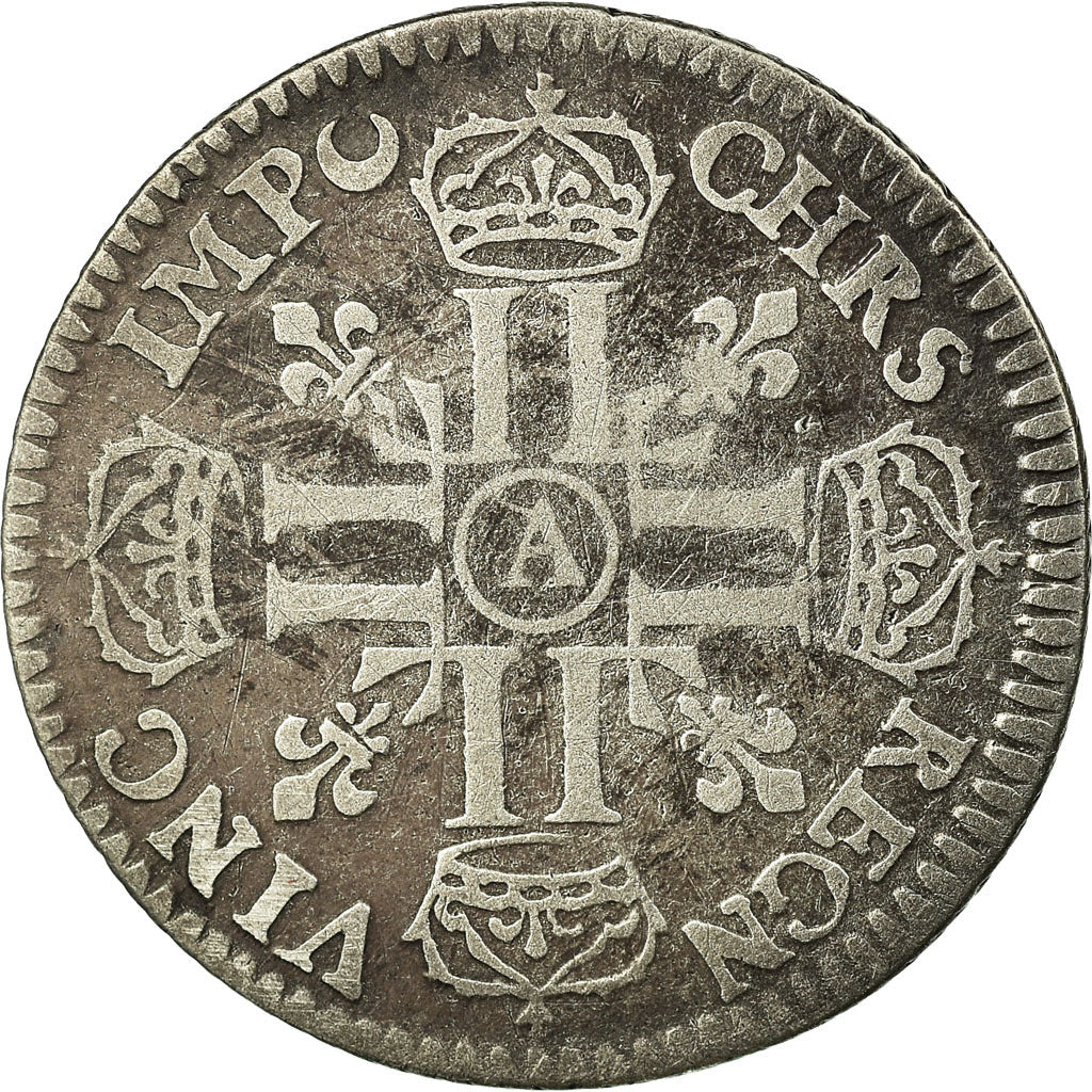 Moneta, Francia, Louis XIV, 1/12 Écu aux 8 L, 1/12 ECU, 10 Sols, 1691, Paris
