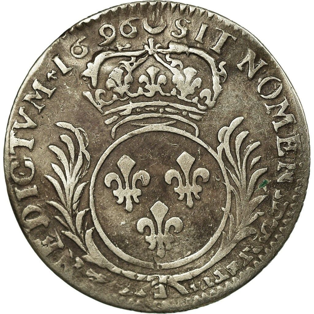 Coin, France, Louis XIV, 1/12 Écu aux palmes, 1696, VF(30-35), Silver