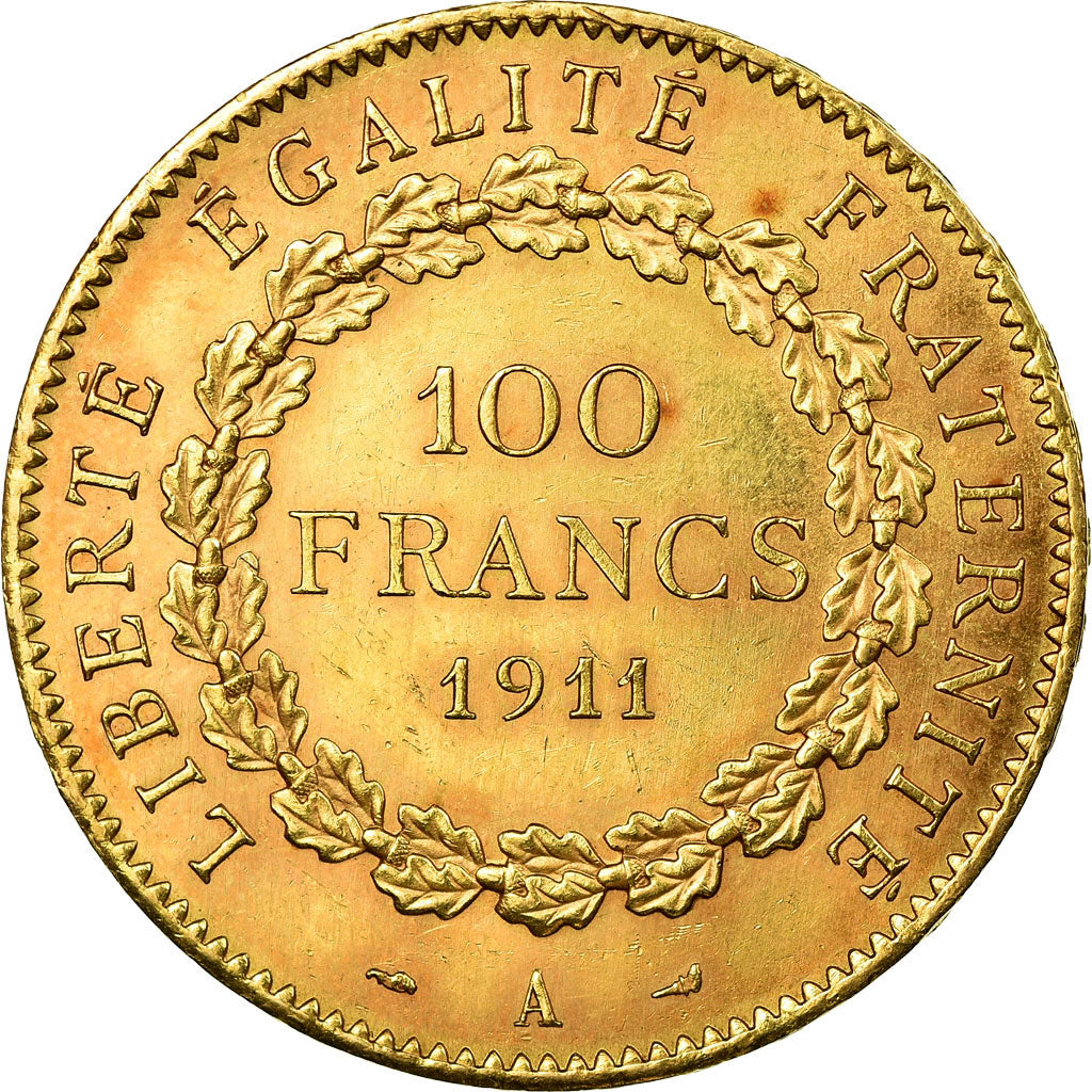 Coin, France, Génie, 100 Francs, 1911, Paris, AU(50-53), Gold, KM:858