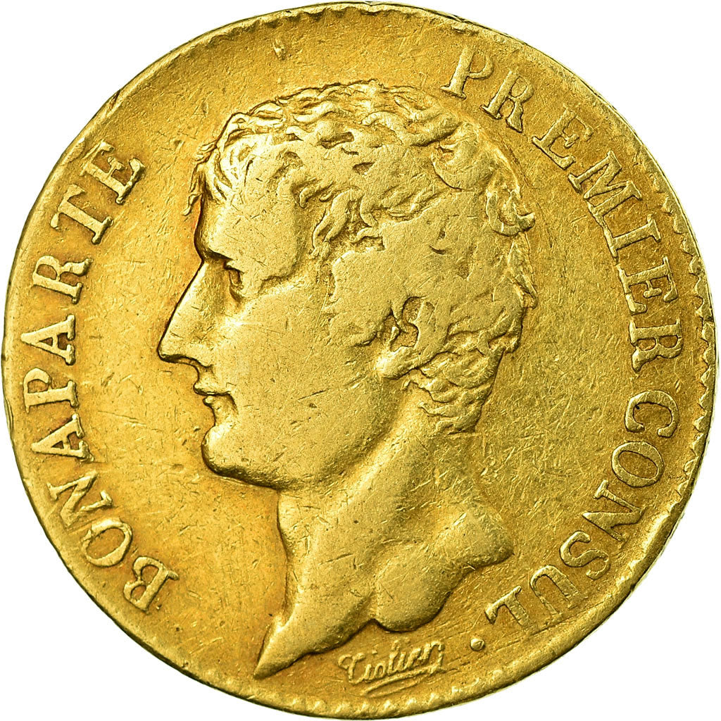 Moneta, Francia, Napoléon I, 20 Francs, An XI, Paris, MB+, Oro, KM:651