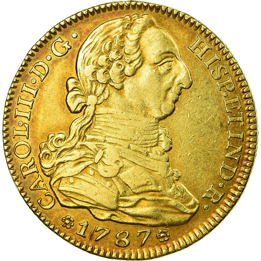 Coin, Spain, Charles III, 4 Escudos, 1787, Madrid, EF(40-45), Gold, KM:418.1a