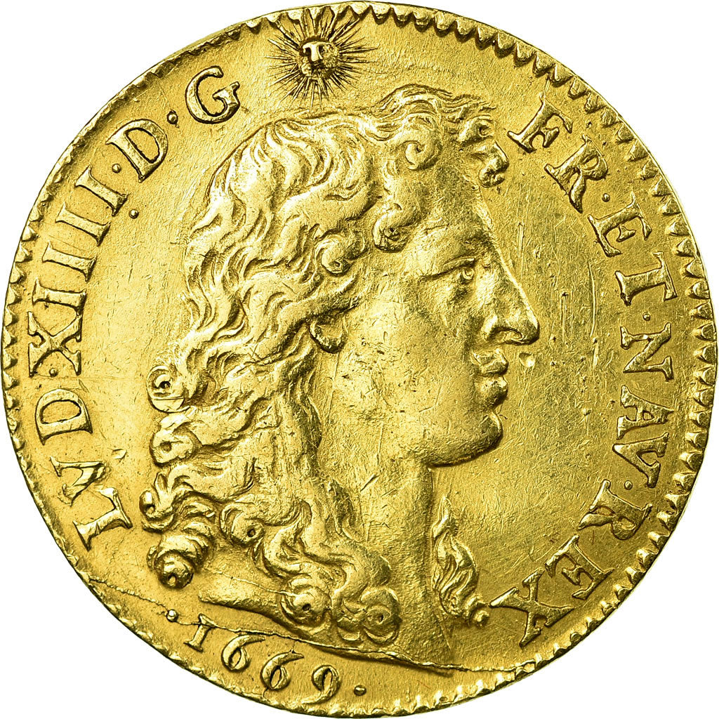 Coin, France, Louis XIV, Louis d'or à la tête nue, Louis d'Or, 1669, Paris