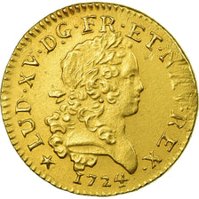 Coin, France, Louis XV, Louis d'or Mirliton, grandes palmes, 1724, La Rochelle