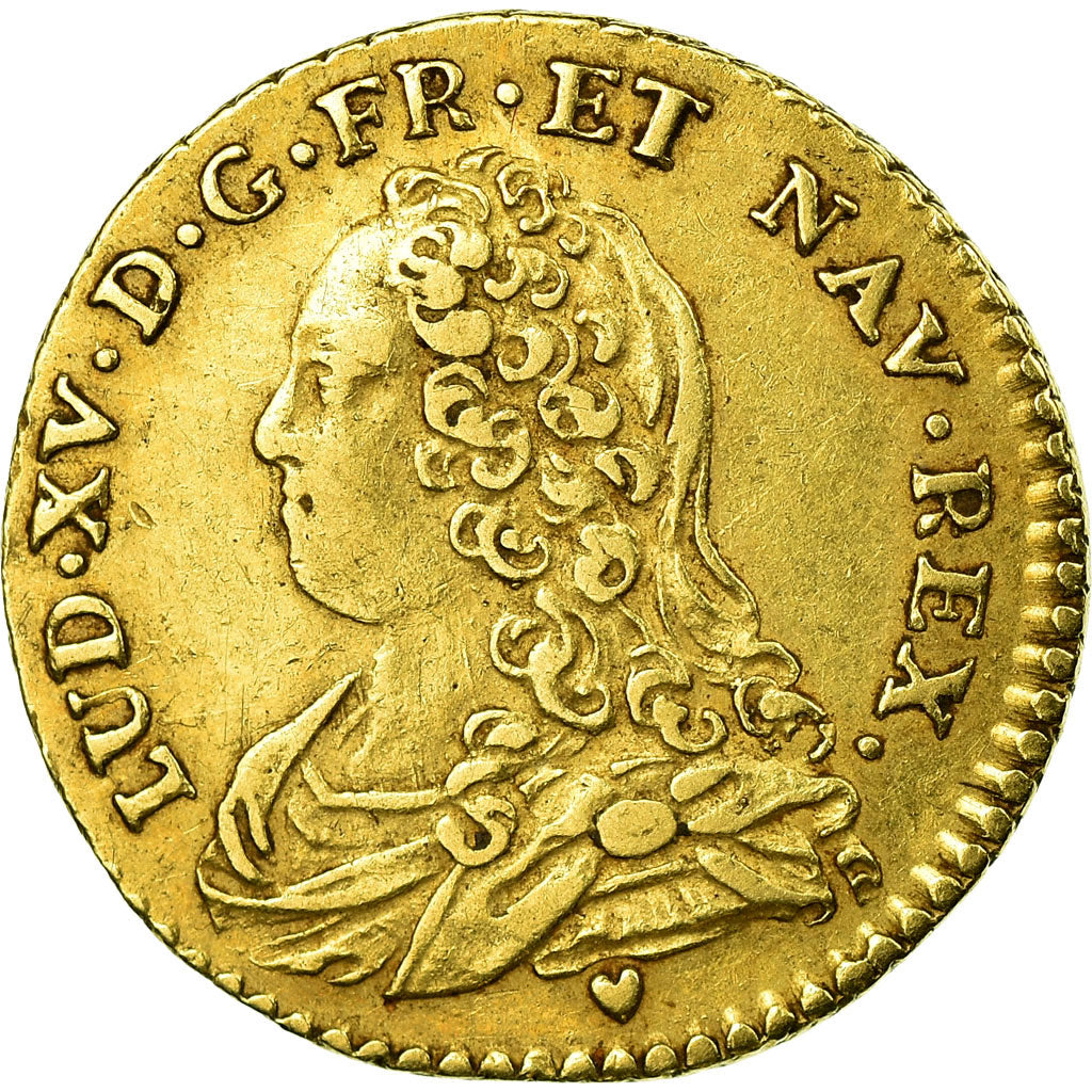 Coin, France, Louis XV, 1/2 Louis d'or aux lunettes, 1727, Poitiers