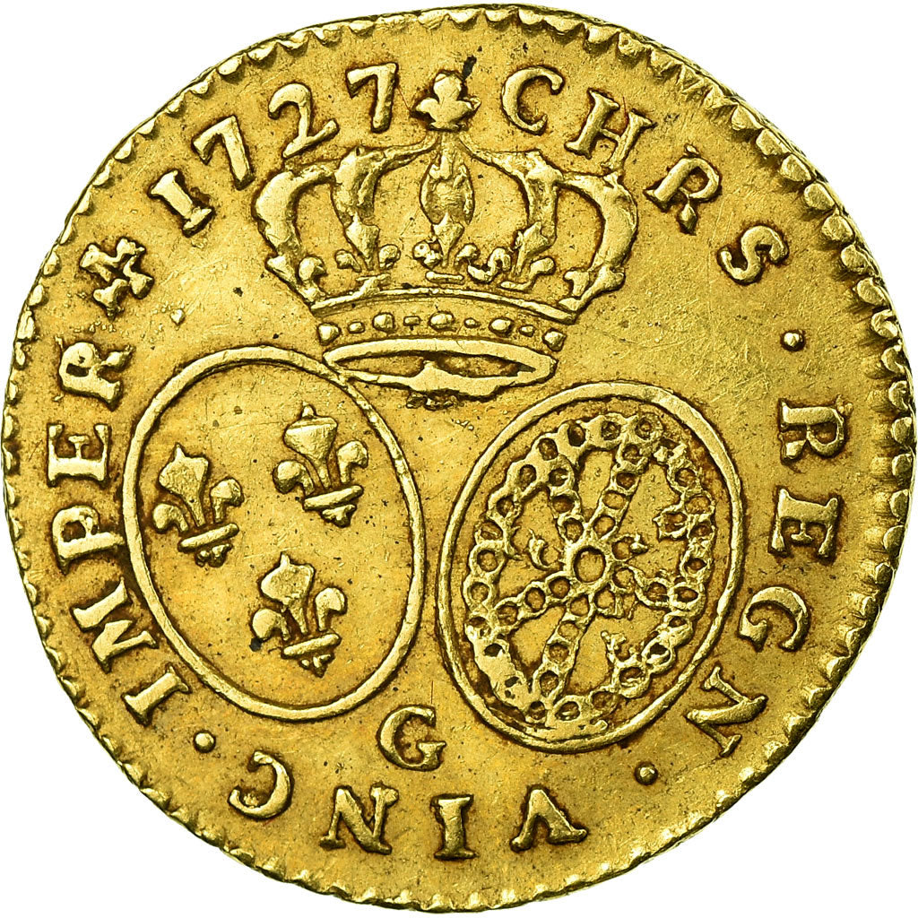 Coin, France, Louis XV, 1/2 Louis d'or aux lunettes, 1727, Poitiers