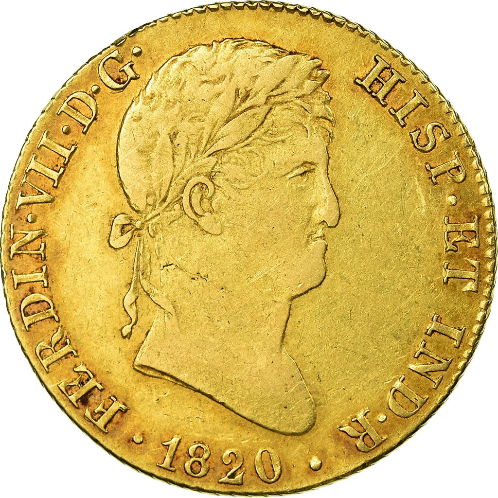 Coin, Spain, Ferdinand VII, 4 Escudos, 1820, Madrid, VF(30-35), Gold, KM:484