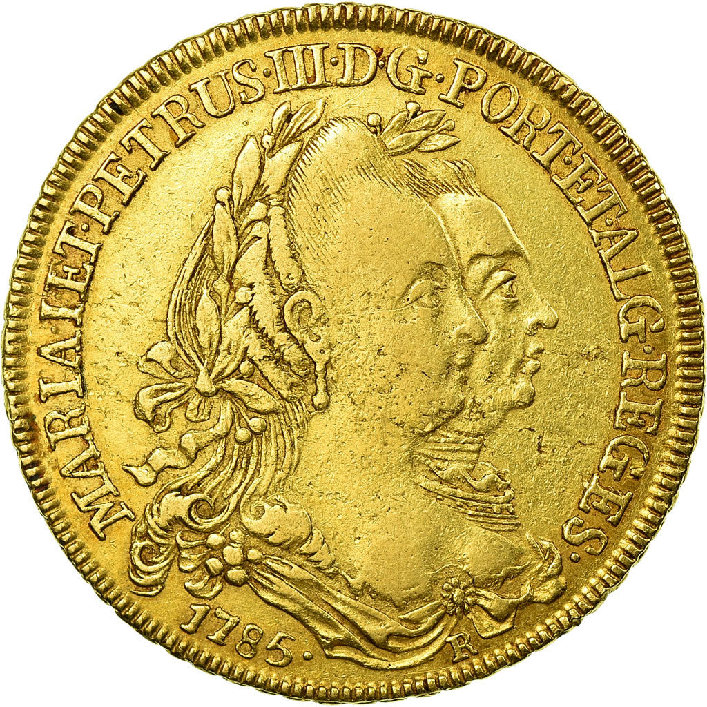 Moeda, Brasil, Maria I and Pedro III, 6400 Reis, 1785, Rio de Janeiro